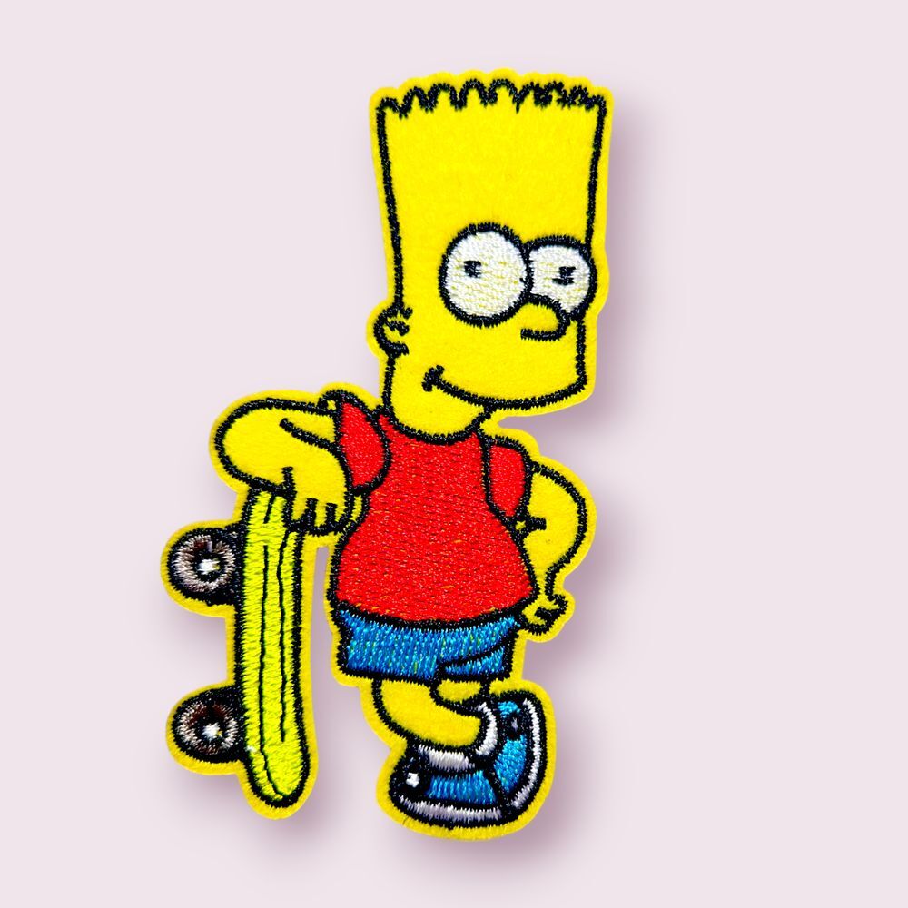 Iron On Patch-Crafts Material DIY‎ Applique-The Simpsons- Skateboard